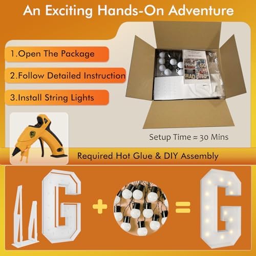 4FT Marquee Letters, Large Light Up Letters G for Grad Party Decor - Image 2