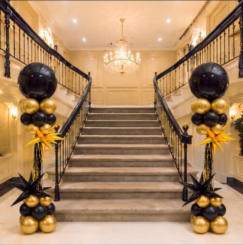 Blueweenly 3 Sets Black and Gold Column Stand Kit, Roaring Halloween Decor - Image 6