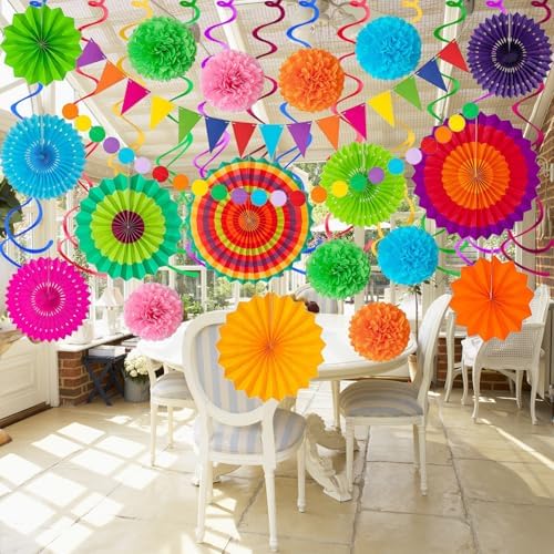 32Pcs Cinco De Mayo Fiesta Mexican Decorations Multi-Color Party Decor - Image 2
