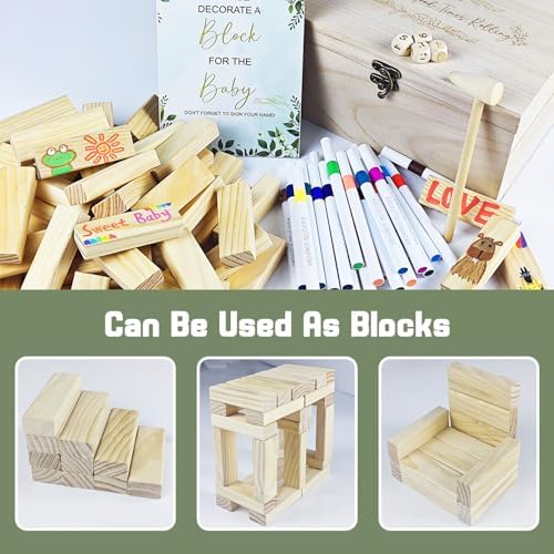 101pcs Fun Baby Shower Games Sign Kit, Baby Blocks for Baby Shower, 2 ways - Image 5