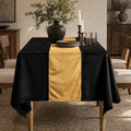 Black and Gold Velvet Tablecloths Rectangular Luxury Table Cloth for Events by OMMATO