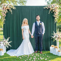 10x10 Hunter Green Backdrop Curtain for Parties Wrinkle Free Dark Green Photo Curtains Backdrop Drapes Fabric Decoration for Baby Shower Birthday Party Photography 5ft x 10ft,2 Panels by Tao-GePartyDecorations