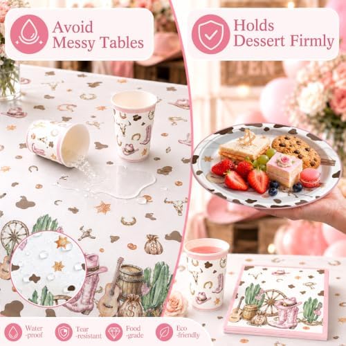 201pcs Western Cowgirl Birthday Party Decorations Tableware Set, 25 Serves - Image 5