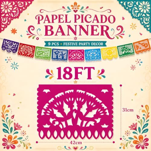 Dia De Los Muertos Decorations - Sugar Skull Table Runner with Banner - Image 3