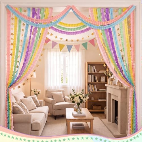 Frienda 15 Pcs Pastel Paper Chains Strips Set, Pastel Party Decorations - Image 4