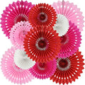 BEISHIDA Honeycomb Round Paper Fans Red Pink Mix Hanging Party Decoration by Beishida