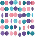 WEVEN Circle String Decorations Paper Garland Banner Streamer Party Decor 2.5" 20 ft (Pink, Purple, Teal Glitter) by WEVEN