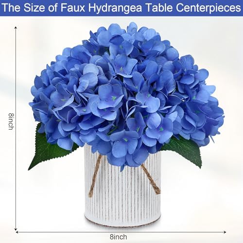 Set of 6 Artificial Flower Table Centerpieces (Blue, 6 X Flower Table Centerpieces) - Image 2