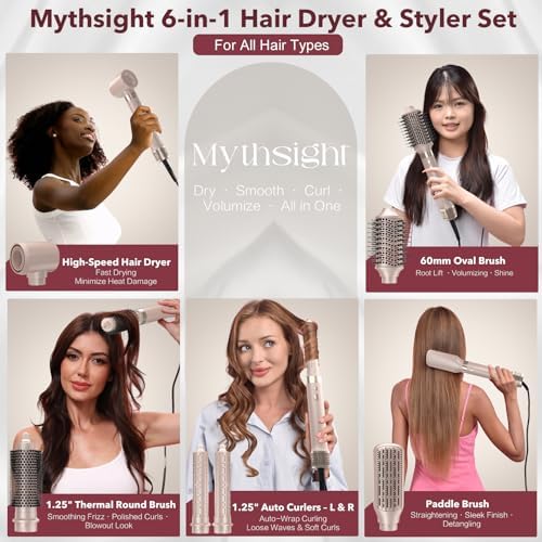 Mythsight StyleVibe 6-in-1 Air Styler with Hair Dryer & Auto-Wrap Curl L/R - Image 2