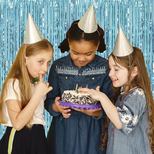 10 Pack Blue Backdrop Curtain 3.2ft x 8.2ft Metallic Tinsel Foil Fringe Curtains Photo Booth Background for Birthday Party Decoration Baby Shower Engagement Wedding Christmas Decoration (Blue) - Image 6