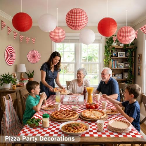 Picnic Party Decorations, 14 Pcs Red Gingham Party Supplies - Image 2