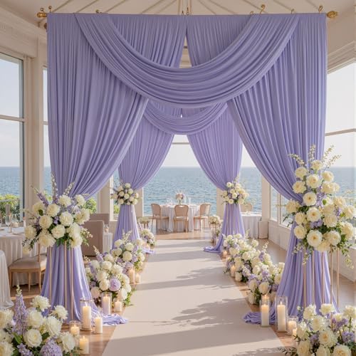 20ft x 10ft Wrinkle Free Lavender Backdrop Curtains for Parties, Polyester Light Purple Photo Backdrop Drapes for Wedding Photography Birthday Party Background Baby Shower by ENJOYYOURPARTY