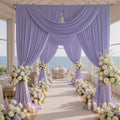40ft x 10ft Wrinkle Free Lavender Backdrop Curtains for Parties, 8 Panels 5x10ft Polyester Purple Backdrop Drapes for Wedding Party Background Birthday Decoration by ENJOYYOURPARTY