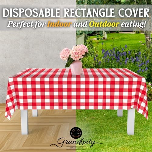 Grandipity Plastic Table Cloth Disposable 12 Pack 54” x 108” Rectangle - Image 5