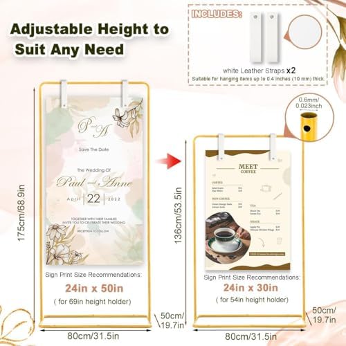 Wedding Sign Stand,Welcome Poster Easel Stand,Mustard Gold Tone - Image 3