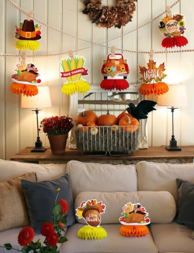 Thanksgiving Table Decorations, Fall Harvest Honeycomb Centerpieces - Image 3