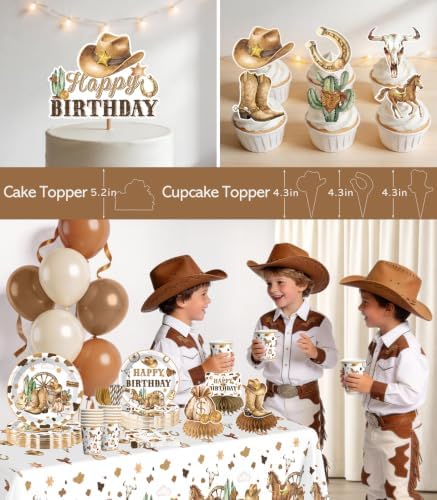 215PCS Cowboy Birthday Party Decorations for Boy Serves 25 - Image 6