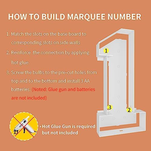 3FT Marquee Numbers, Large Light Up Numbers 1 for 1st Birthday Party Decor - Image 4