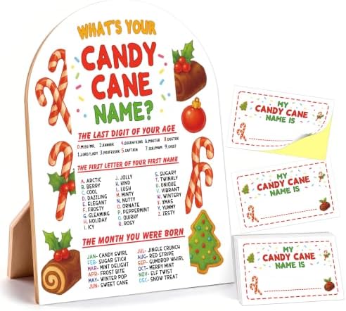 Christmas Party Decor, What's Your Candy Cane Name Game by Unknown