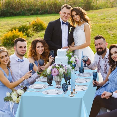 12 Pack Blue Plastic Tablecloth for Rectangle Tables, Ombre Blue Baby Shower Table Cover, Disposable Ocean Table Cloth for Birthday Wedding Picnic Under The Sea Party Decorations, 54x108 Inch - Image 6
