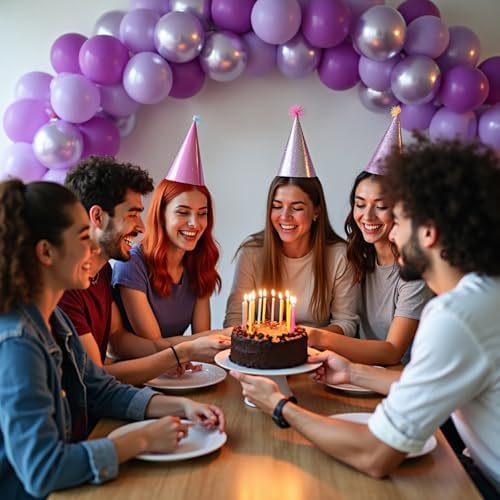 412Pcs Purple Balloon Garland Arch Kit,18 12 10 5 Inch Different Size Lavender Latex Metallic Silver Balloons for Butterfly Birthday Girls Women Wedding Birthday Baby Shower Party Decorations - Image 6
