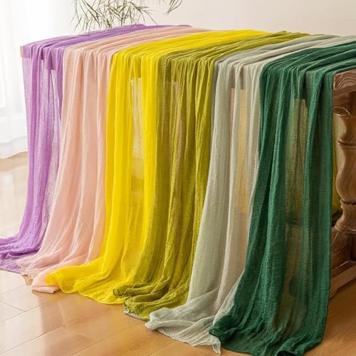 10Pcs Forest Green Cheesecloth Table Runner 120 Inches for Party Home Decor - Image 6