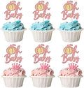 24Pcs Oh Baby Cupcake Toppers Rose Gold Glitter Pumpkin Birthday Baby Shower Party Decorations Cake Picks Fall Babyshower Cupcake Decorations by Ephlyn