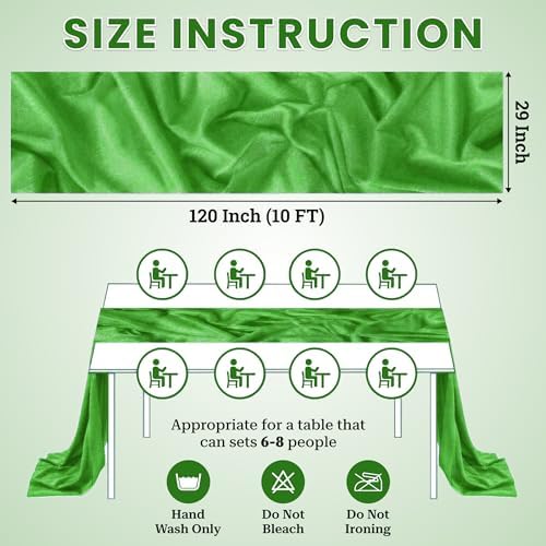 Pack of 15 Chiffon Table Runners 29 x 120 Inch, 10FT Long - Green - Image 3