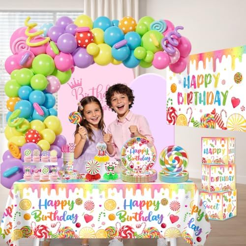 Cocomigo 281 Pcs Candyland Party Decorations, All-in-1 Party Set Serves 25 - Image 5