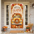 Fall Vertical Door Banner 35x71 Inch, Autumn Front Door Cover with Vintage Yellow Truck Pumpkins Sunflowers Maple Leaves Harvest Hanging Flag for Farmhouse Porch Yard Thanksgiving Outdoor Decor by Unknown