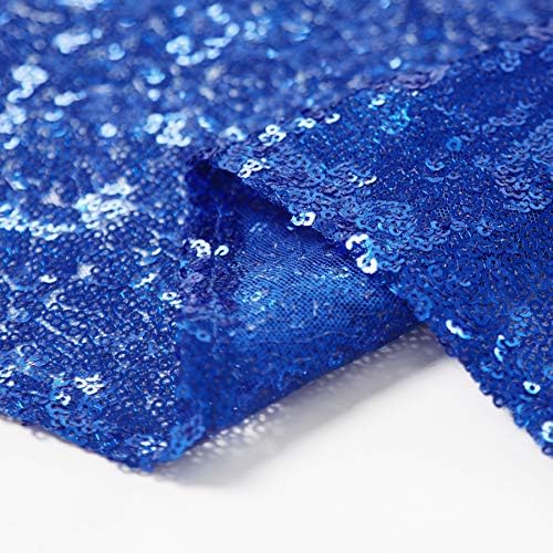 Pufogu 50" Round Royal Blue Sequin Tablecloth Glitter Royal Blue Table Cloths for Birthday Wedding Bridal Baby Shower Party Decorations - Image 6