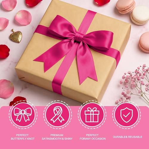 1 String Hot Pink Bow Garland Banner Decorations, Pre-Strung Satin Ribbon Bows for Birthday, Baby Shower, Bridal Shower, Coquette Girls Room, Bow Themed Party, Wedding, Christmas Tree Decorations - Image 6
