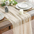 Artoid Mode Pearl Beige Gauze Table Runner 10FT Home Decor by ArtoidMode