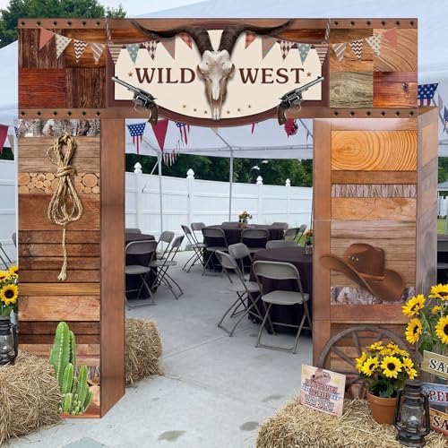 Bucherry 7 Pcs Western Cowboy Rodeo Party Decor Cardboard Playhouse - Image 4