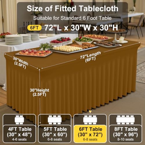 Smiry Spandex Elastic Fitted Table Cloth Skirt for 6FT Rectangle Table - Image 5