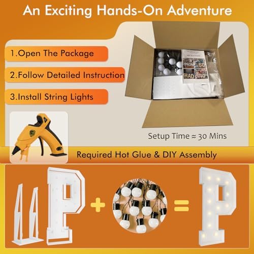4FT Marquee Letters, Large Light Up Letters P for Prom Party Decor - Image 2