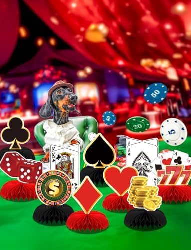 12Pcs Casino Theme Party Decorations, Casino Centerpieces for Table - Image 5