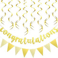 Outus Congratulations Banner with Triangle Flag 12 Swirls,Gold by Outus