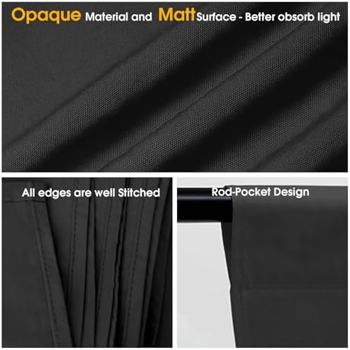 CPLIRIS 10x20ft Black Backdrop for Photography, Dual-Size Dual-Pocket Design Photo Booth Background for Portrait Photoshoot, Party and Video with Both Options of 10 feet and 20 feet in Width - Image 4