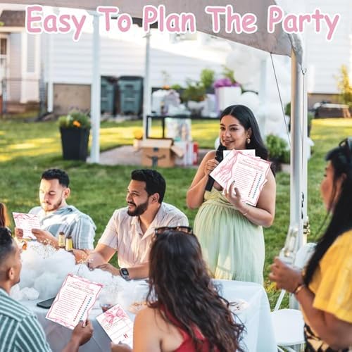 Pink Bow Baby Shower Games for Girl, 4 Games for 25 Guests, Guess Who Mommy or Daddy, Word Scramble for Baby Shower Decorations - Image 7