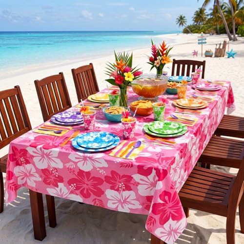 Vesici 452 Pcs Hawaiian Luau Party Decorations Tableware Set, Serves 50 - Image 6