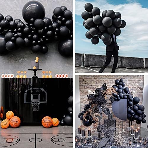 PartyWoo Black Balloons 50pcs Matte Latex Helium Balloons 12 Inch (Pack of 2) - Image 4