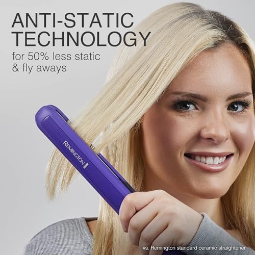 Remington 1" Flat Iron, Hair Straightener with Anti-Static Technology, 30-Second Heat Up & 60 Minute Auto Shut-Off, 30% Longer Ceramic Floating Plates, Titanium + Ceramic Coating - Image 2