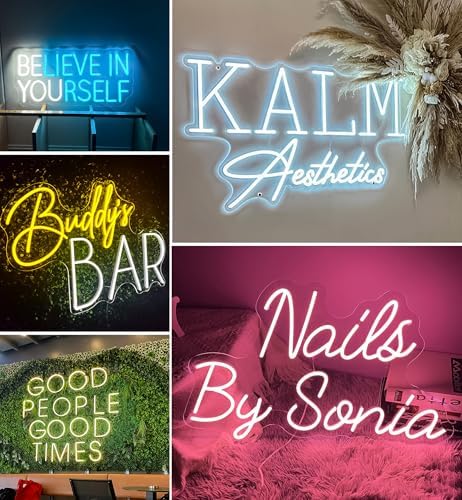 CIONAOR Custom Neon Sign, Business or Wedding LED Neon Sign Customizable,Personalized Name Light for Salon Beauty Nail Studios, Light Up Sign for Bar Bakeries Coffee Shop Art Decors - Image 5