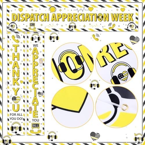 Smoothnovelty 3 Pcs Gold 911 Dispatchers Week Banner - Image 3