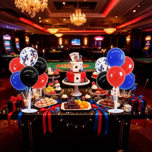 TONIFUL 4 Set Black Red Blue Balloon Stand Balloon Centerpieces for Table - Image 6