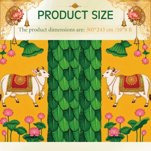 Gilprop Indian Peacock Backdrop for Pooja Decoration, 10 x 8 ft, Pichwai - Image 2