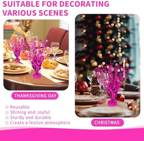 6 Pack Metallic Foil Spary Centerpieces for Tables, Hot Pink Centerpieces for Tables Decorations, Star Brust Table Centerpieces for Birthday Graduation Wedding Baby Shower Party - Image 6