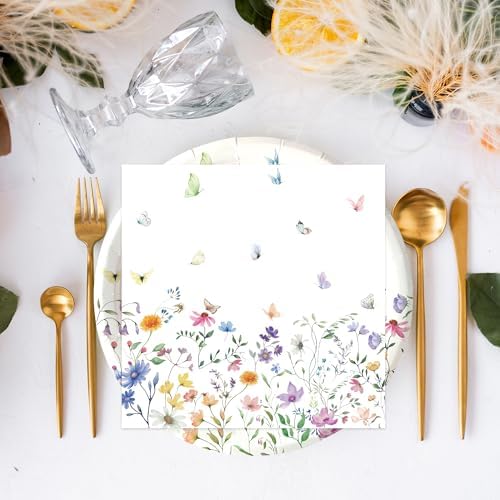 50PCS Wildflower Paper Plates and Napkins Floral Tableware Party Decoration - Image 5