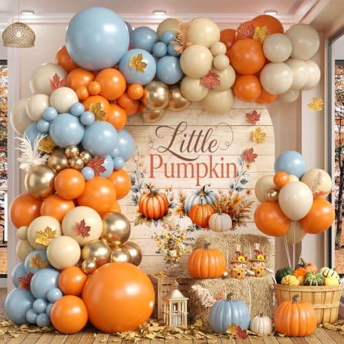 Thanksgiving Fall Balloons Garland Arch Kit, Burnt Orange Dusty Blue by Froova